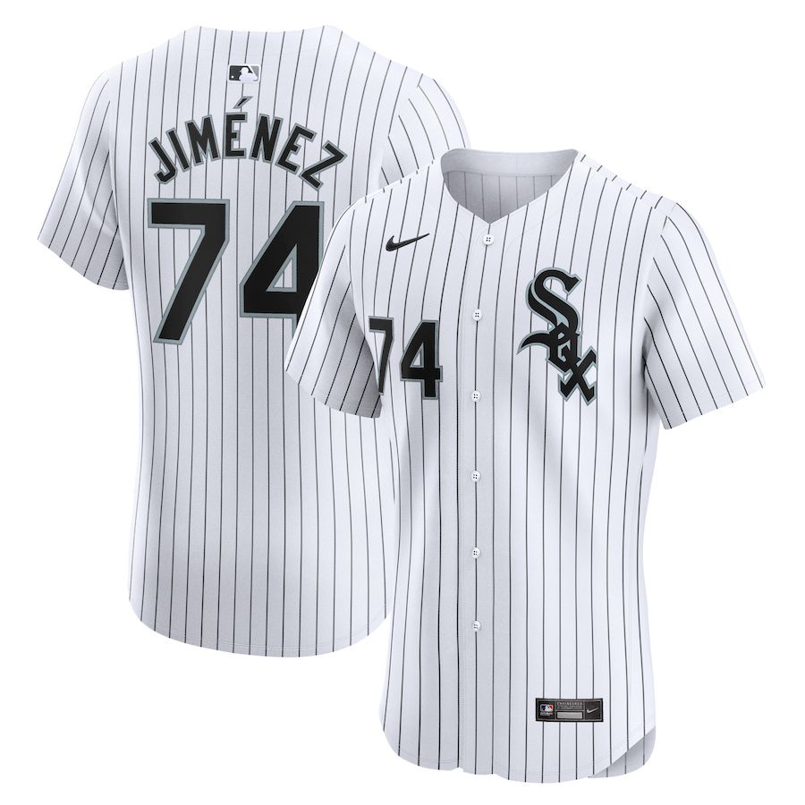 Men Chicago White Sox 74 Eloy Jimenez Nike White Home Elite Player MLB Jersey